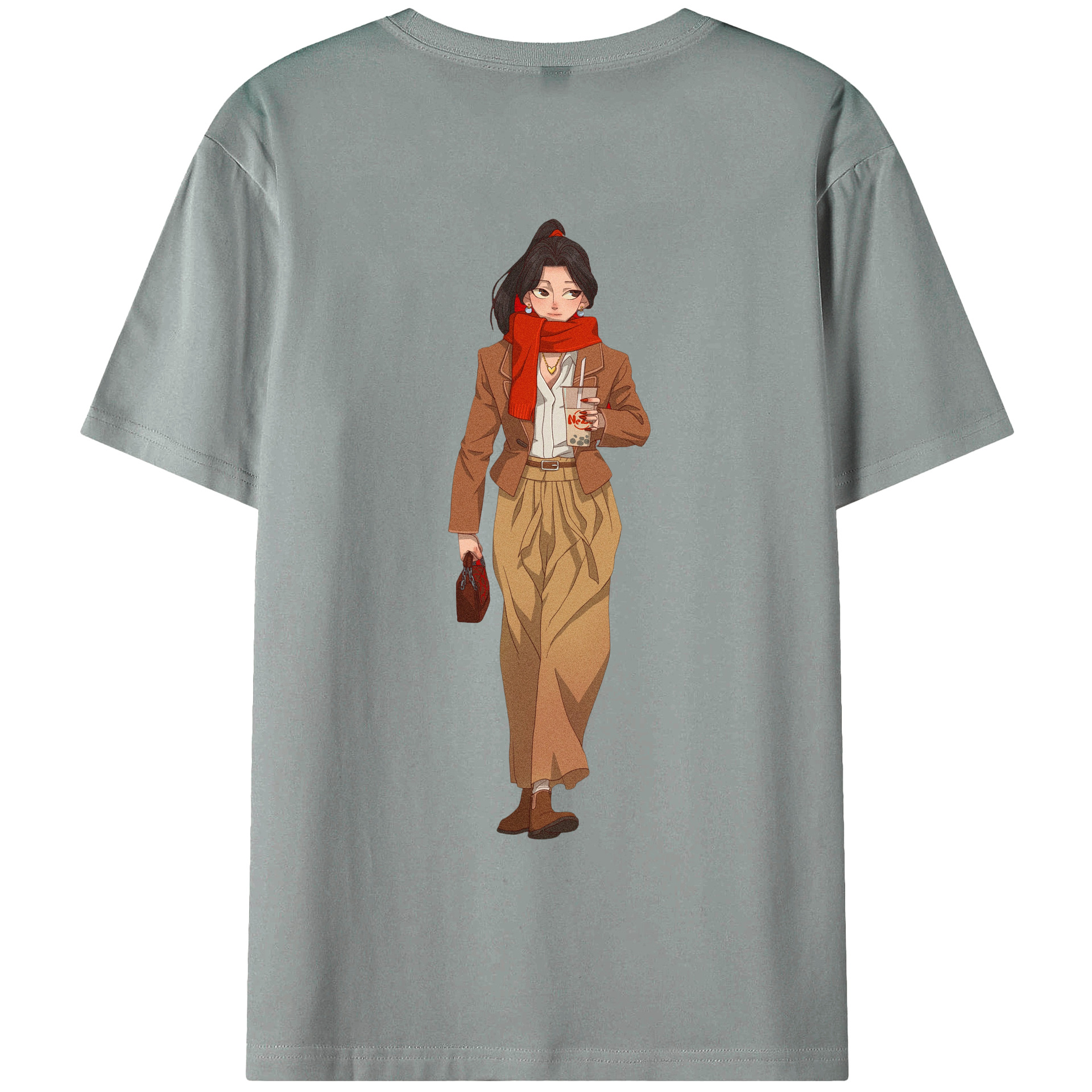 （画像用） Ne Zha 2 ナタ 魔童の大暴れ 綿100％ メンズ半袖Tシャツ（バックプリント） 通気性